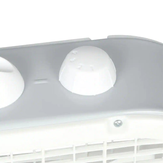 Save-Smart Energy Efficient 20 In. 3 Speed White Box Fan with Built-In Carry Handle